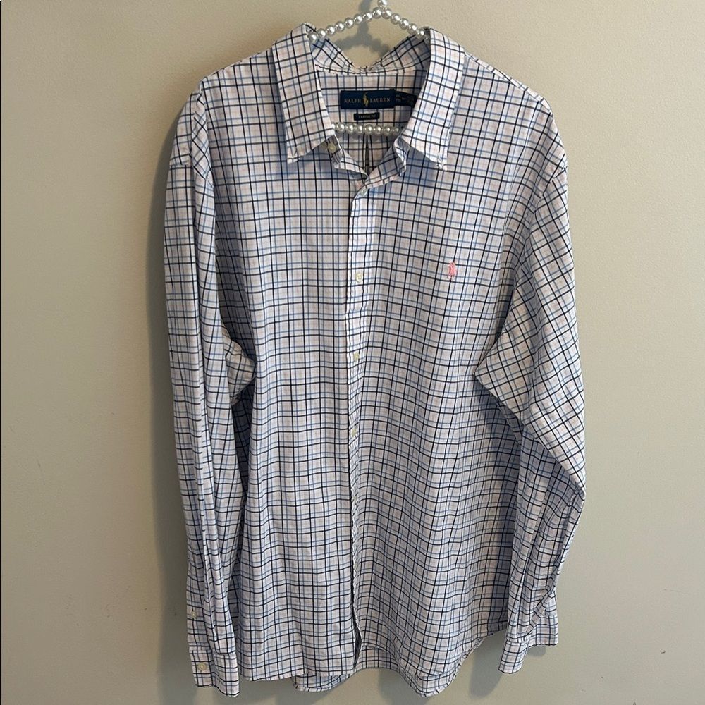 Ralph Lauren Classic Fit XXL Check Button‑Down Shirt 18.5 Cotton Stretch